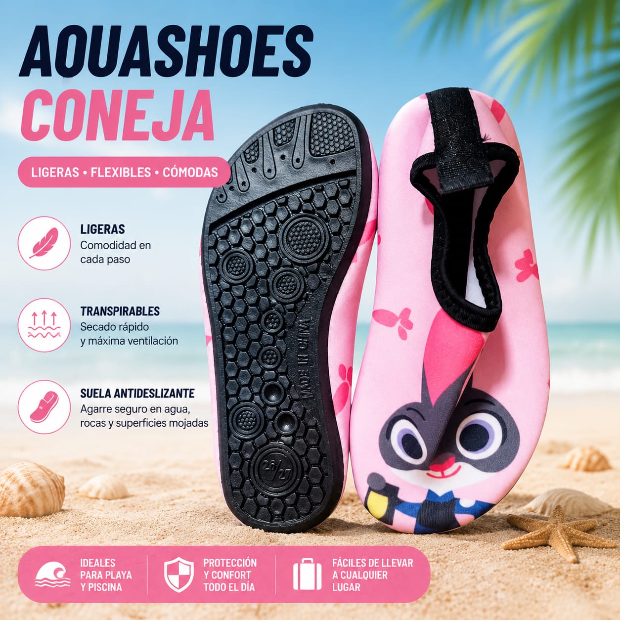 AQUASHOES NIÑOS ROSA